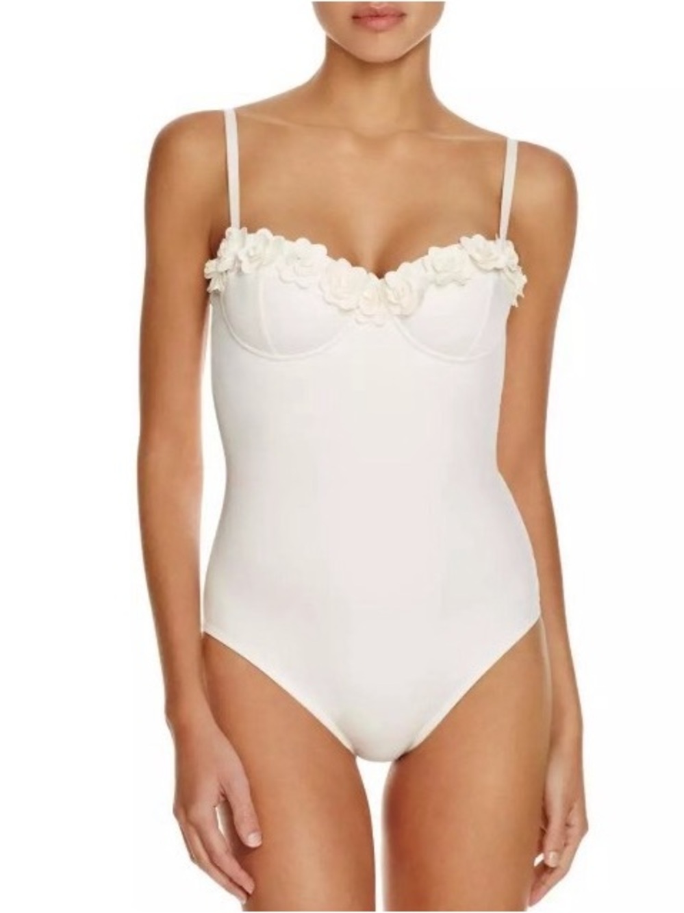 kate spade Ivory Floral Appliqué Underwire Swimsuit